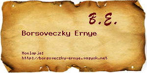 Borsoveczky Ernye névjegykártya